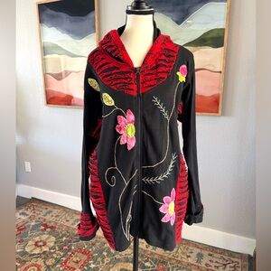Colorful Embroidered Nepal Boho Hoodie